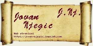 Jovan Njegić vizit kartica